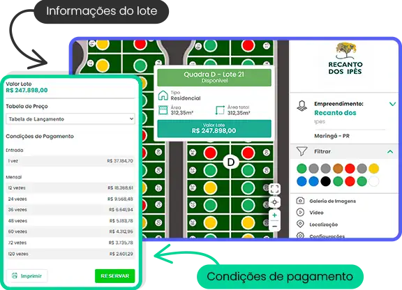 Mapa do Empreendimento para Loteamentos