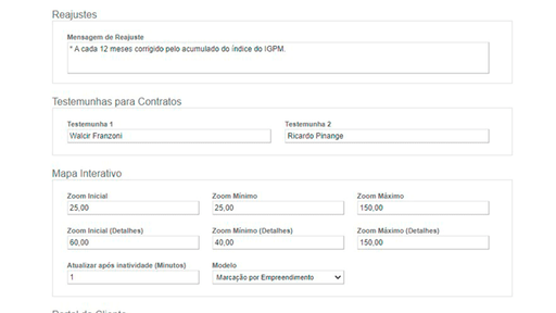 Tela: Marcações simplificadas