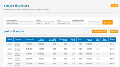 Tela: 2ª via de Boleto