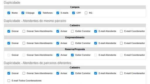 Tela: Controle de duplicidade