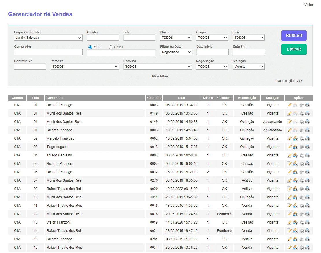 Tela: Tela: Gerenciador de Vendas Tela: Gerenciador de Vendas